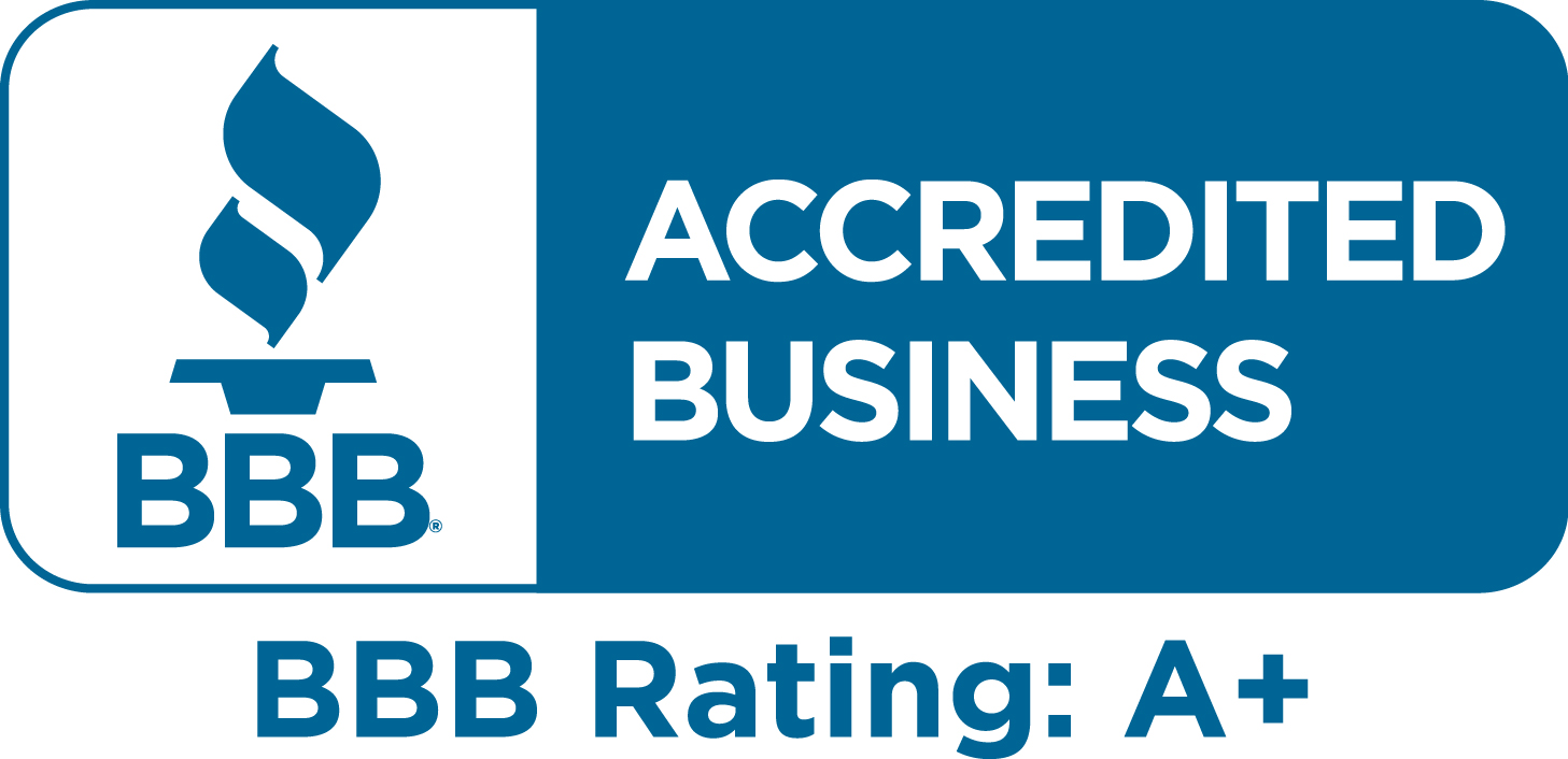 A+ Better Business Bureau Accredited Business badge for Williamsburg Woods and Garden Inc.